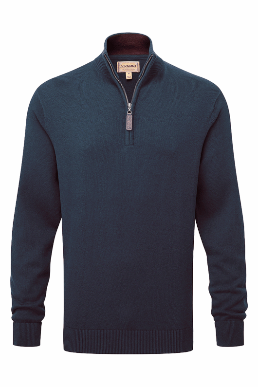 An image of the Schoffel Calton Cotton Cashmere 1/4 Zip Jumper