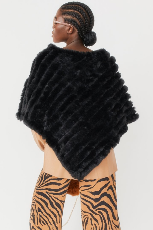 An image of the Jayley Faux Fur Poncho