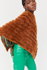 An image of the Jayley Faux Fur Poncho