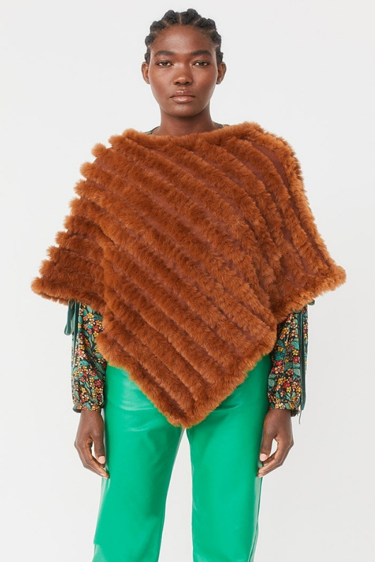 An image of the Jayley Faux Fur Poncho