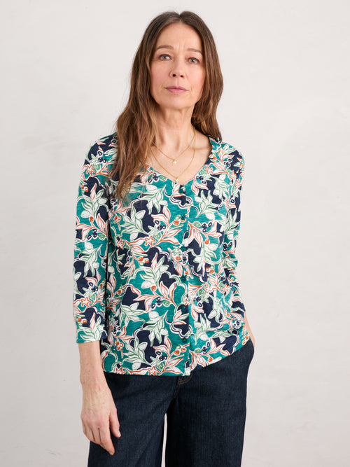 An image of the Seasalt 3/4 Sleeve Studio Glass Top