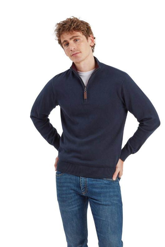 An image of the Schoffel Calton Cotton Cashmere 1/4 Zip Jumper