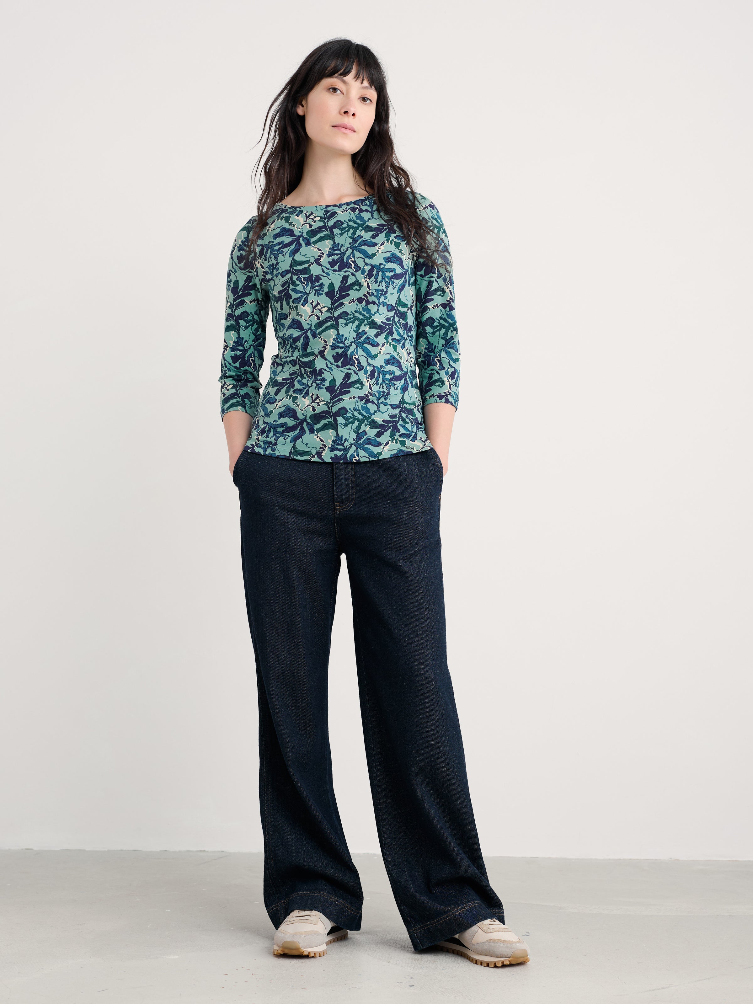 An image of the Seasalt Easel 3/4 Sleeve Top