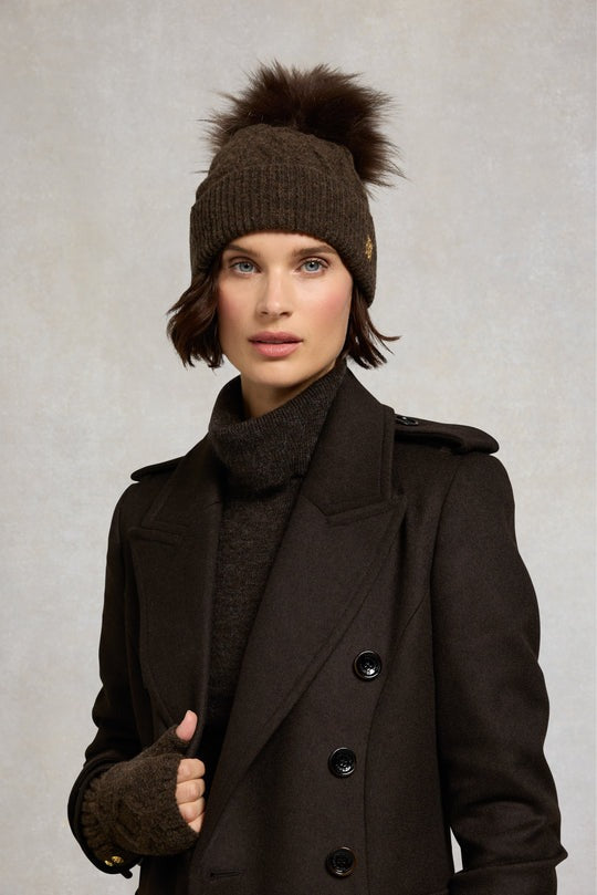 An image of the Holland Cooper Sloane Cable Bobble Hat