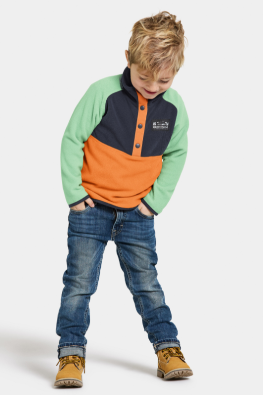 An image of the Didriksons Monte Kids Half Button Fleece