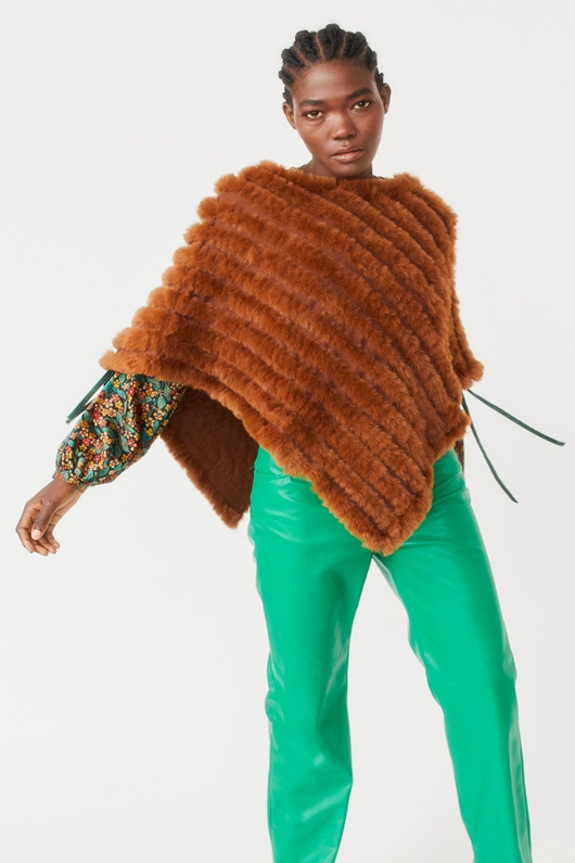 An image of the Jayley Faux Fur Poncho