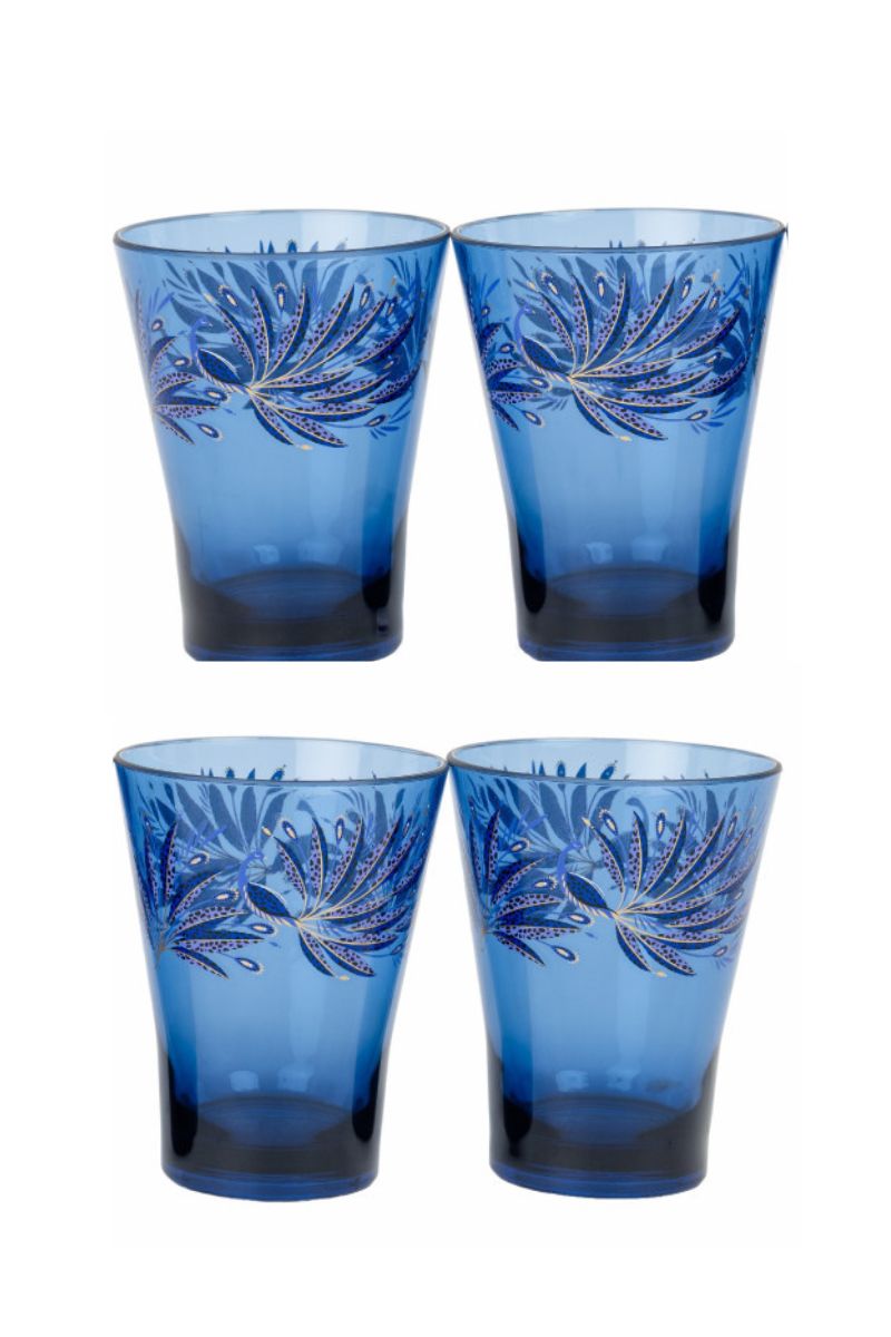 Sara Miller Anniversary Decorated Tumblers Set of 4