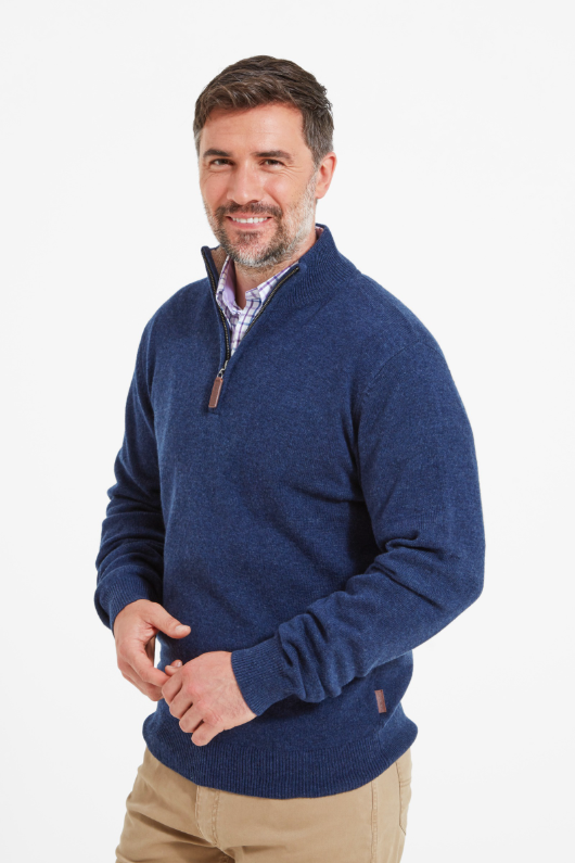 An image of the Schoffel Lambswool 1/4 Zip Jumper
