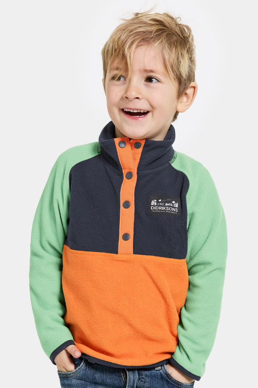 An image of the Didriksons Monte Kids Half Button Fleece