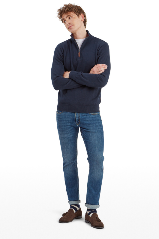 An image of the Schoffel Calton Cotton Cashmere 1/4 Zip Jumper