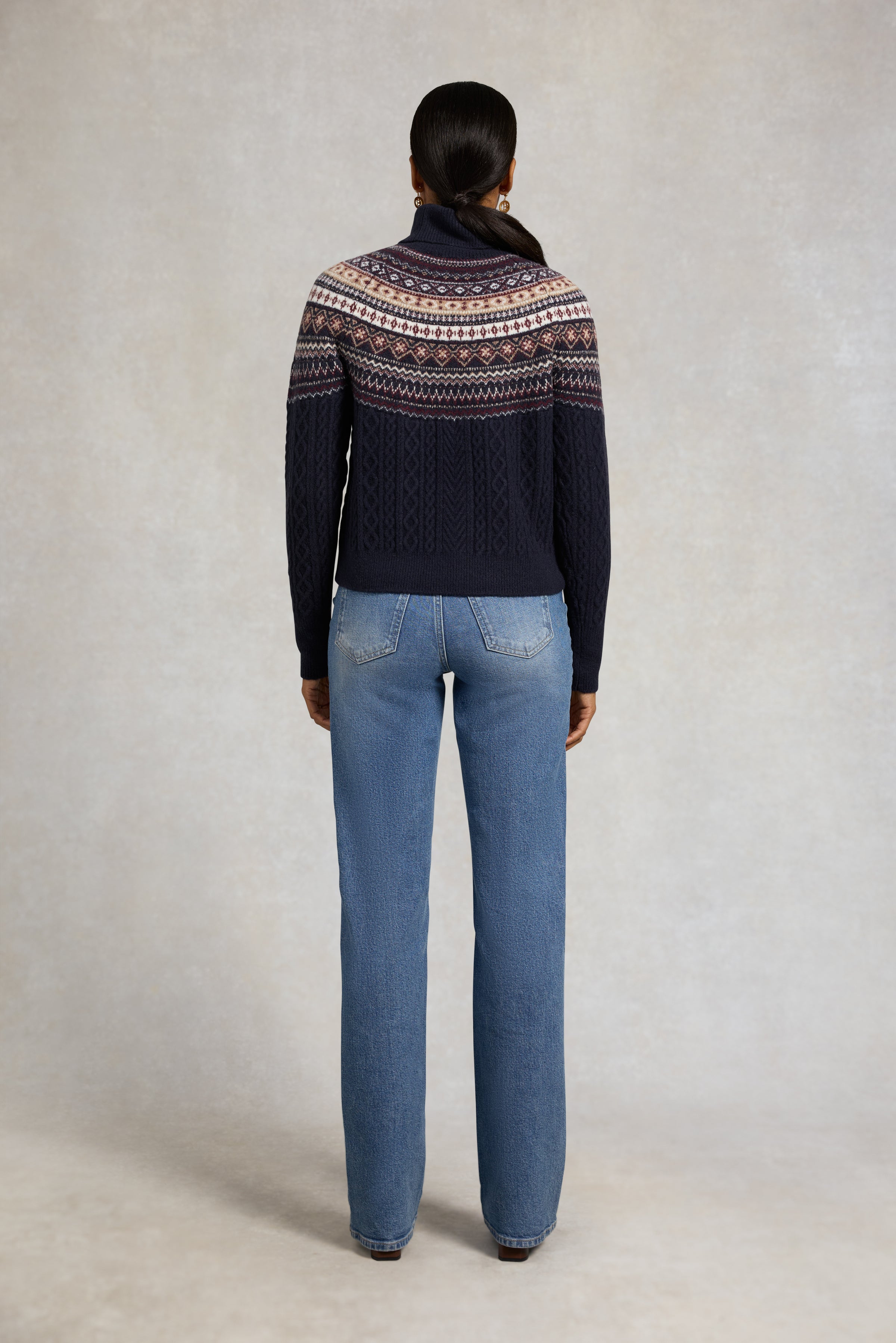 An image of the Holland Cooper Rebecca Roll Neck Knit