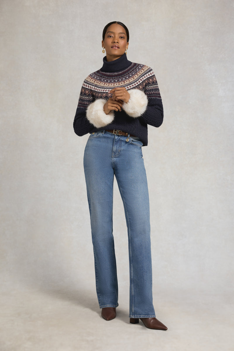 An image of the Holland Cooper Rebecca Roll Neck Knit