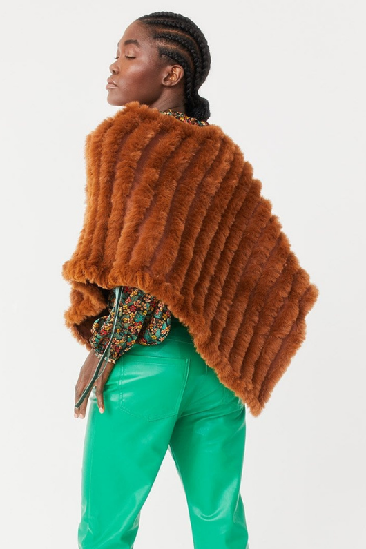 An image of the Jayley Faux Fur Poncho