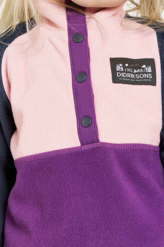 An image of the Didriksons Monte Kids Half Button Fleece