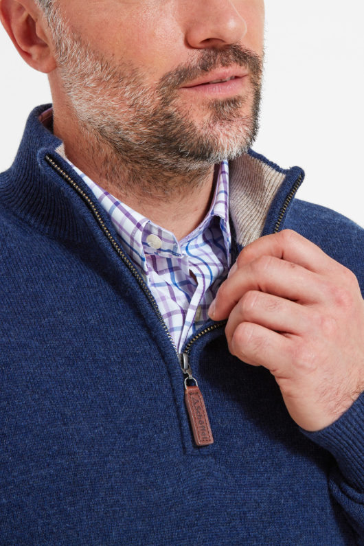 An image of the Schoffel Lambswool 1/4 Zip Jumper