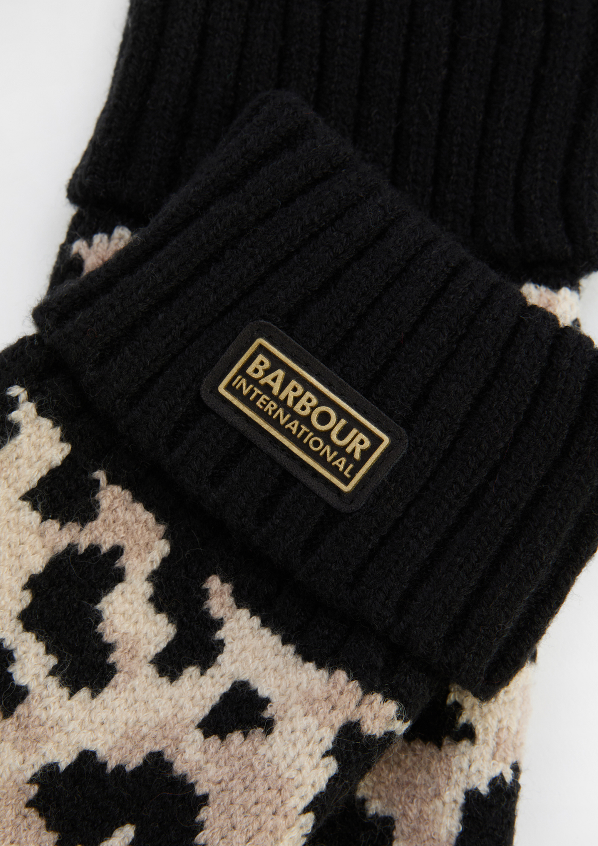 An image of the Barbour International Harley Leopard Gloves