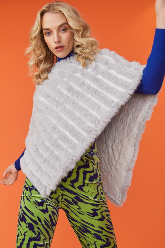An image of the Jayley Faux Fur Poncho