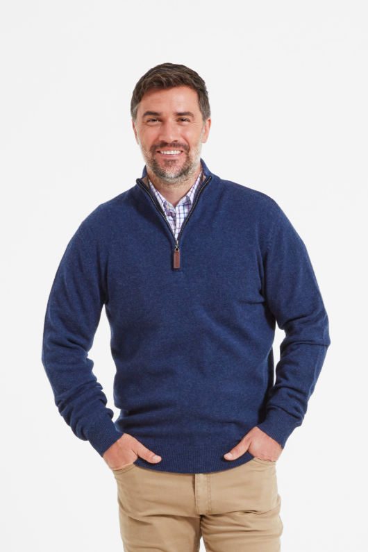 An image of the Schoffel Lambswool 1/4 Zip Jumper