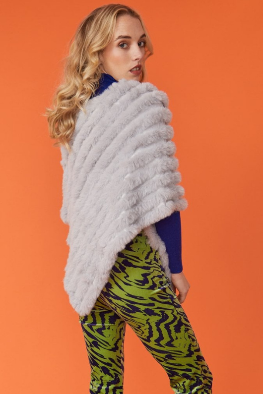 An image of the Jayley Faux Fur Poncho