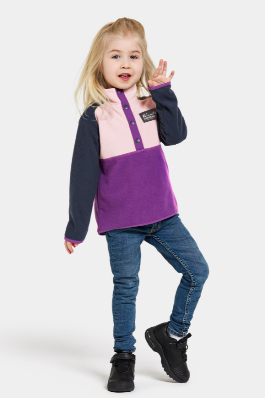 An image of the Didriksons Monte Kids Half Button Fleece