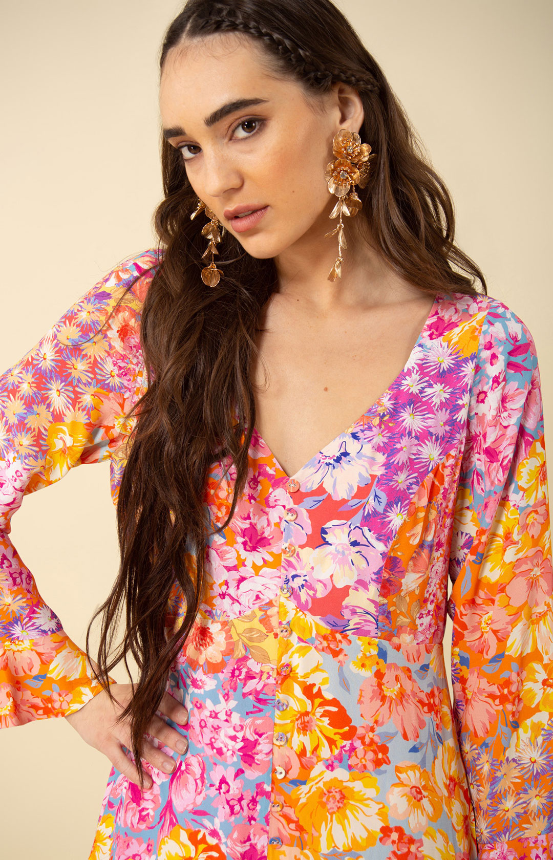 An image of the Hale Bob 3/4 Long Sleeve Dress