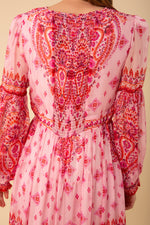 An image of the Hale Bob Silk Maxi V-Neck Dress