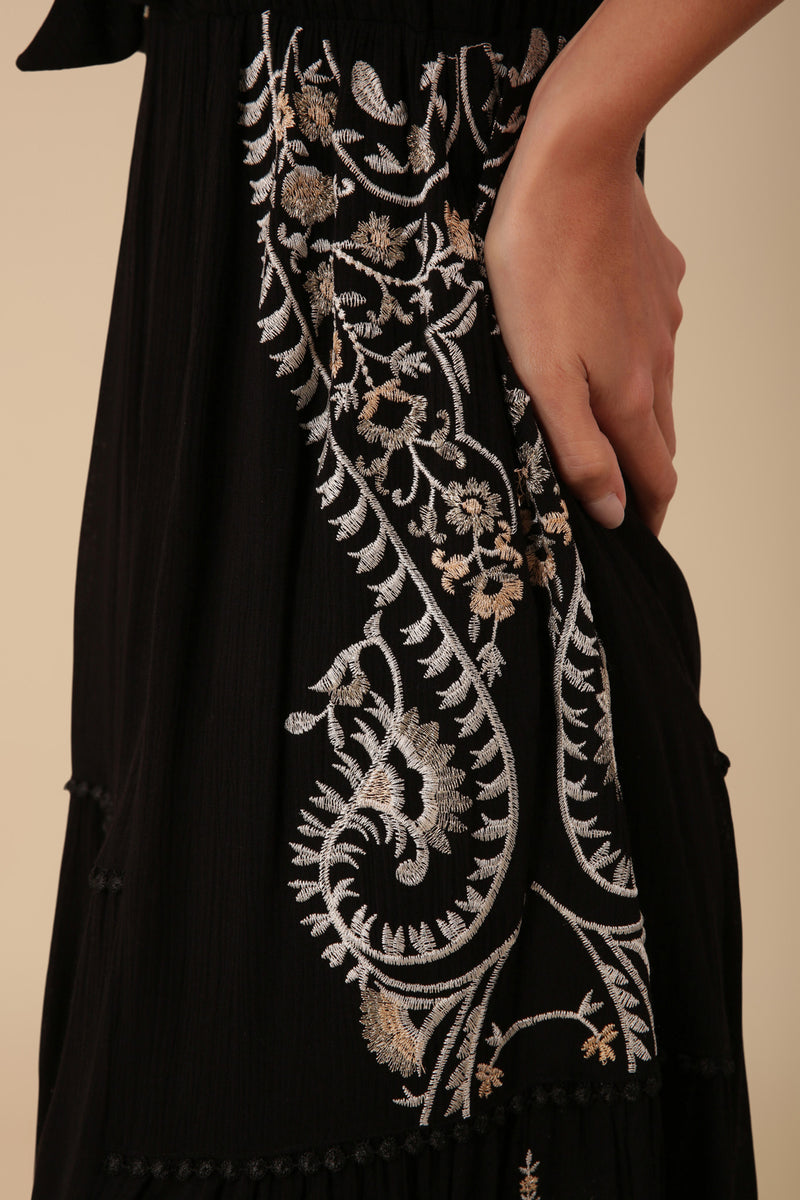 An image of the Hale Bob Sleeveless Embroidery Dress
