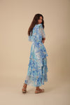An image of the Hale Bob Ruffle V-Neck Dress