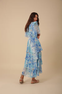 An image of the Hale Bob Ruffle V-Neck Dress