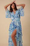 An image of the Hale Bob Ruffle V-Neck Dress