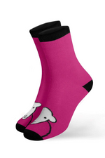 An image of The Herdy Company Herdy 'Hello' Socks in pink.