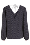 An image of the Tommy Hilfiger Polka Dot V Blouse