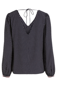An image of the Tommy Hilfiger Polka Dot V Blouse