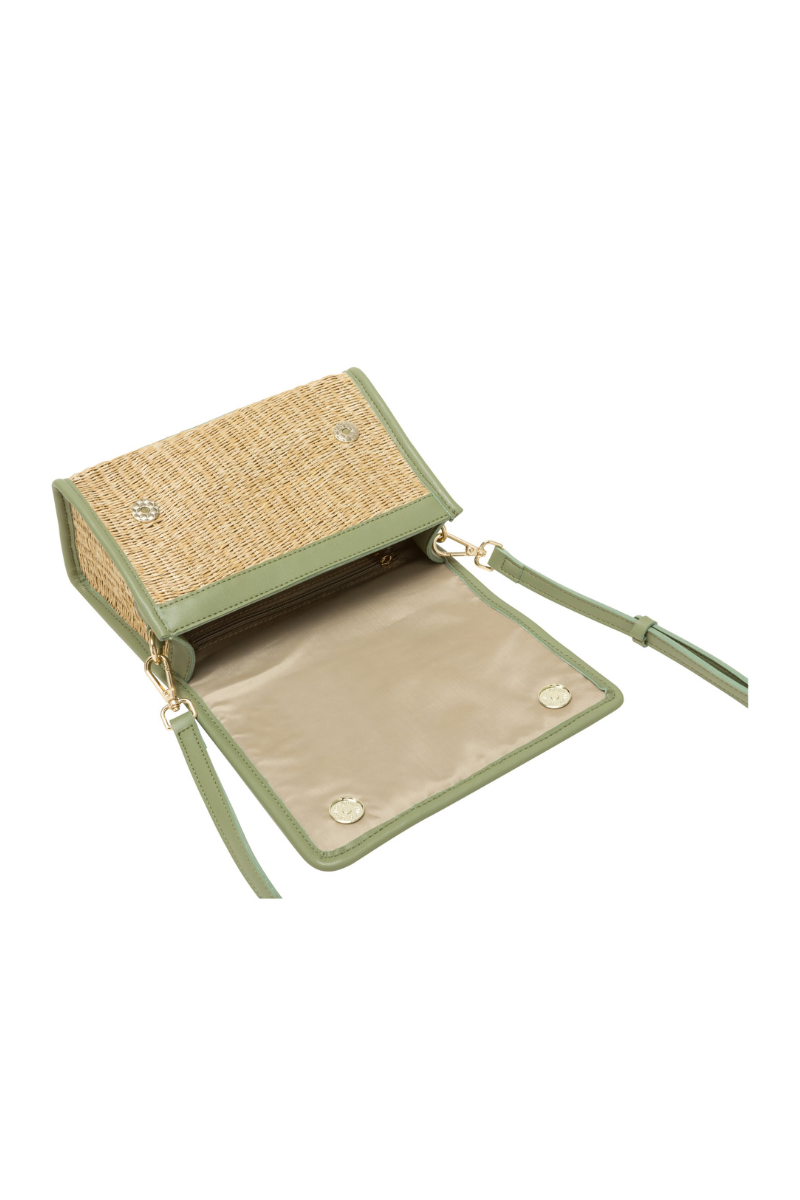 An image of the Every Other Straw Flap Over Cross Body Bag