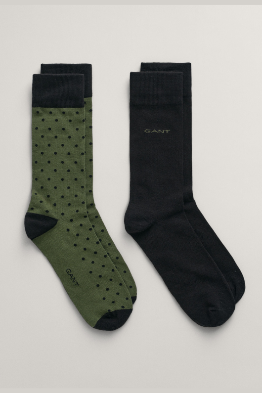 Dot & Solid Socks 2 Pack