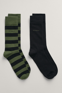 An image of the Gant Barstripe & Solid Socks 2 Pack