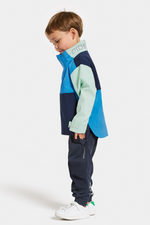 Didriksons Lingon Jacket. A boys windproof jacket in pale mint with a breathable design, reflective detail, and a water repellent finish
