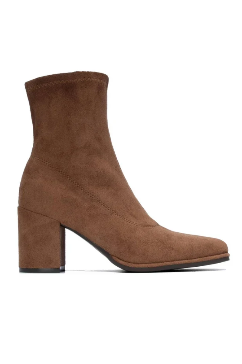 Suede High Heeled Ankle Boot