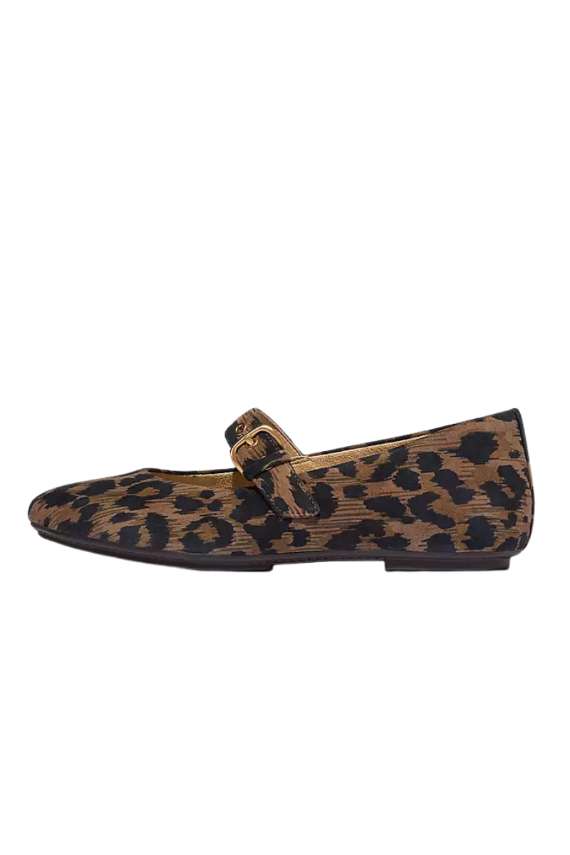 Delicato Leopard Suede Mary Janes