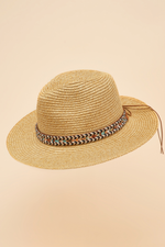 Powder Thalia Hat. A stylish summer hat with an adjustable chevron shimmer band