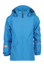 Didriksons Norma Jacket. A windproof kids jacket with a breathable design, a detachable hood, pockets, reflective details on the sleeves and a chin guard