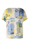 An image of the Oui Multi Print Short Sleeve Blouse