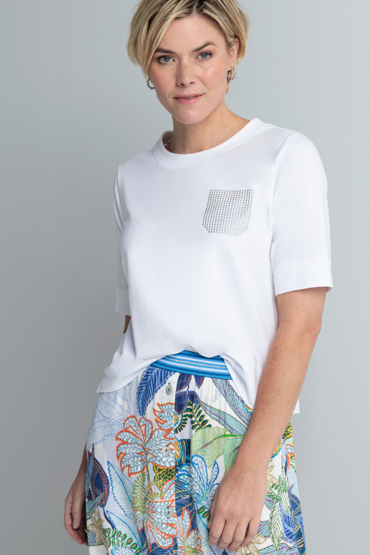 An image of the Bianca Dinia Top - Stud Detail