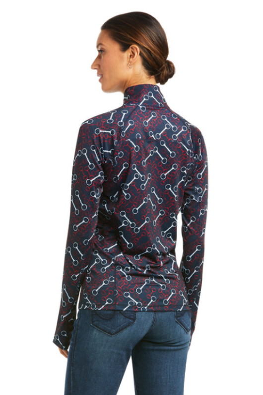 An image of the Ariat Lowell 2.0 1/4 Baselayer in the colour Team Print.