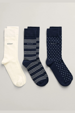 An image of the Gant Stripe Dot Rib Socks 3 Pack