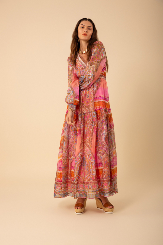 An image of the Hale Bob Allison Chiffon Maxi Dress