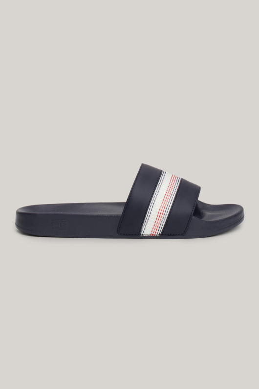 An image of the Tommy Hilfiger Global Stripe Topstitch Pool Slides