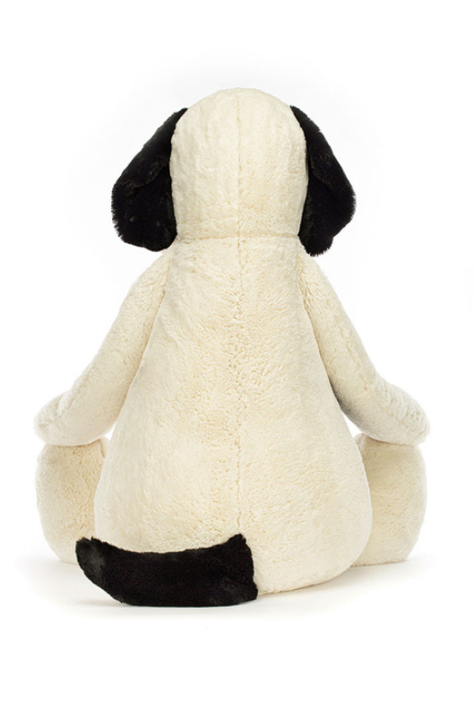 An image of the Jellycat Jellycat Bashful Black & Cream Puppy Giant