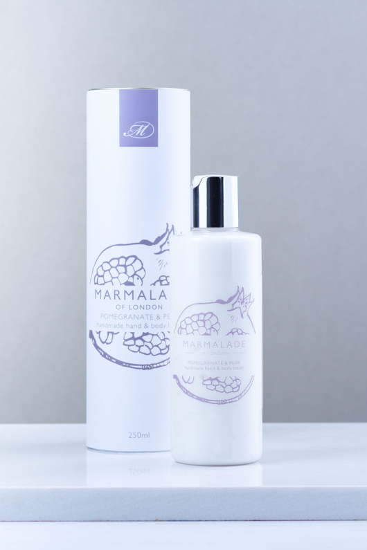 Marmalade of London Hand & Body Lotion 250ml - Pomegranate & Pear scent in purple packaging