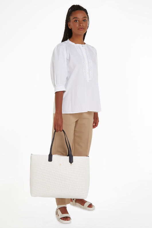 An image of the Tommy Hilfiger Iconic Tommy Perforated Tote